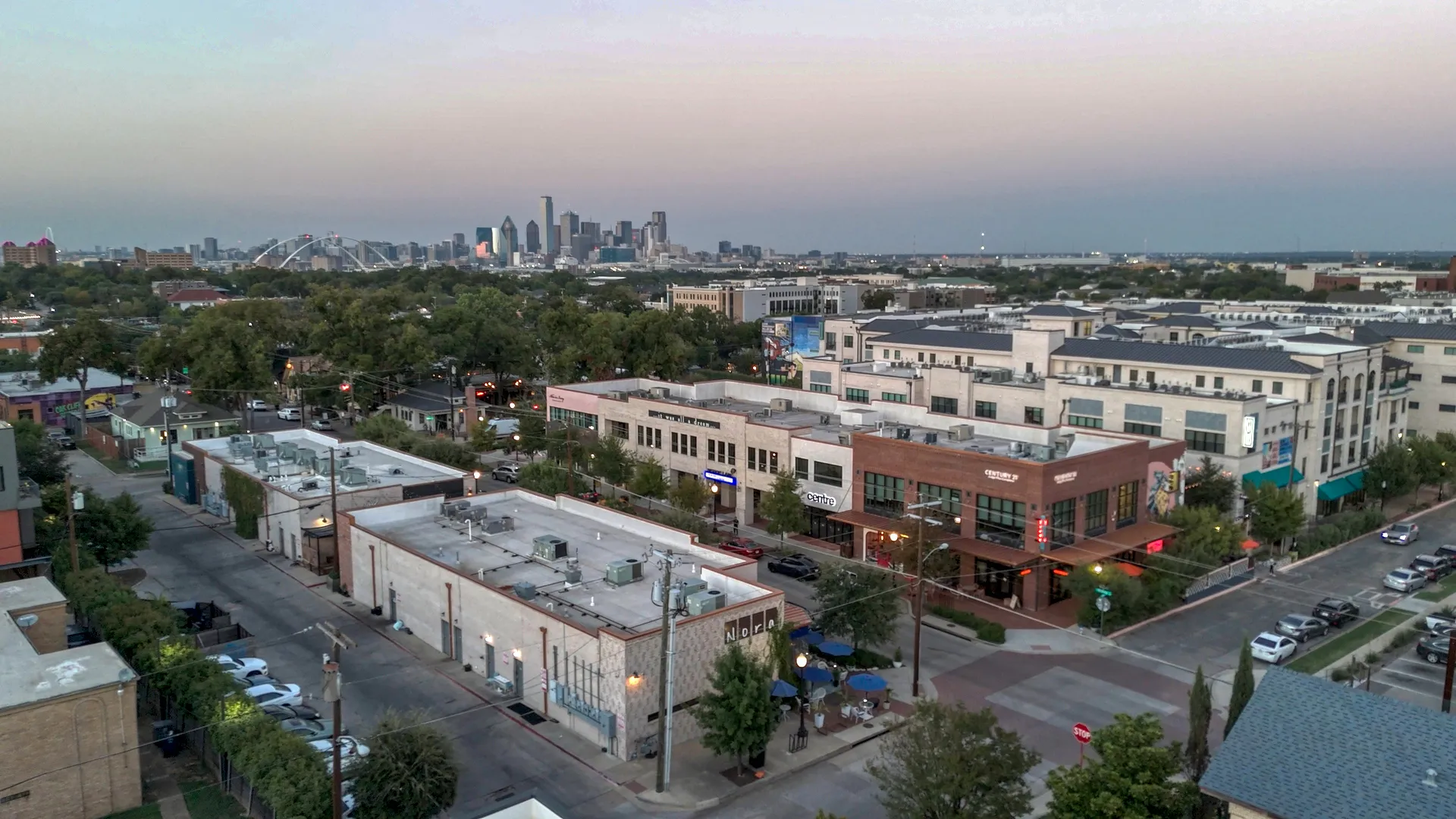 Colorful street view of Bishop Arts District in Dallas